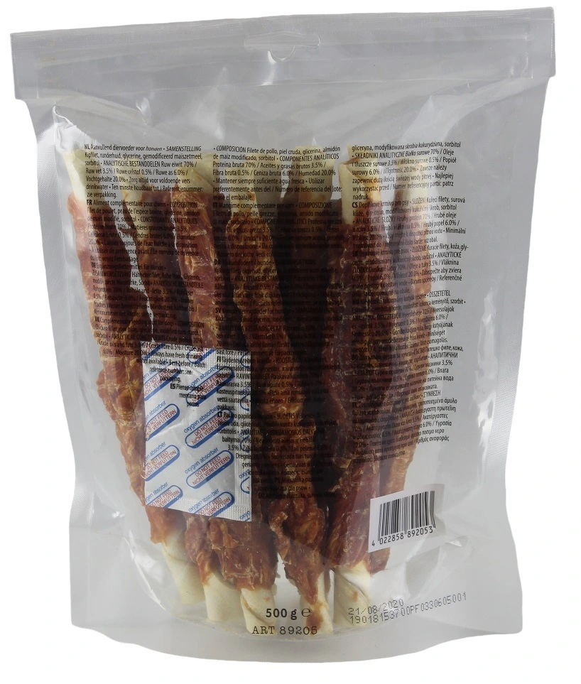 Treattime Tyggepinde med kylling 20 cm 500 g - store hundesnacks